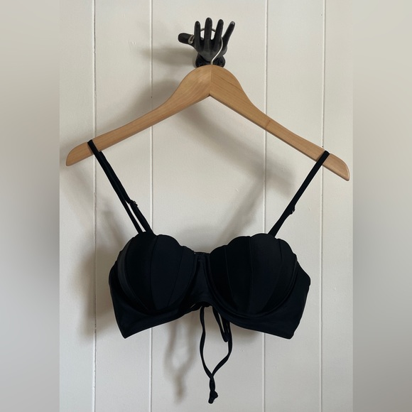 NWOT Shein Shell Bikini Top Black Large - Picture 1 of 7